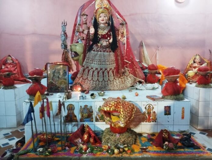 डुमरा कोर्ट परिसर दुर्गा मंदिर में स्टेज बना कर माता की मूर्ति स्थापित कर होती है बड़ी काली मां की पूजा, भव्य पंडाल बना - Sitamarhi News