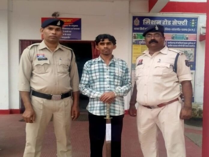 खोखरा में तलवार लहराकर लोगों को डराया:  जांजगीर पुलिस ने पामगढ़ के युवक को किया गिरफ्तार, आर्म्स एक्ट में कार्रवाई - janjgir champa News