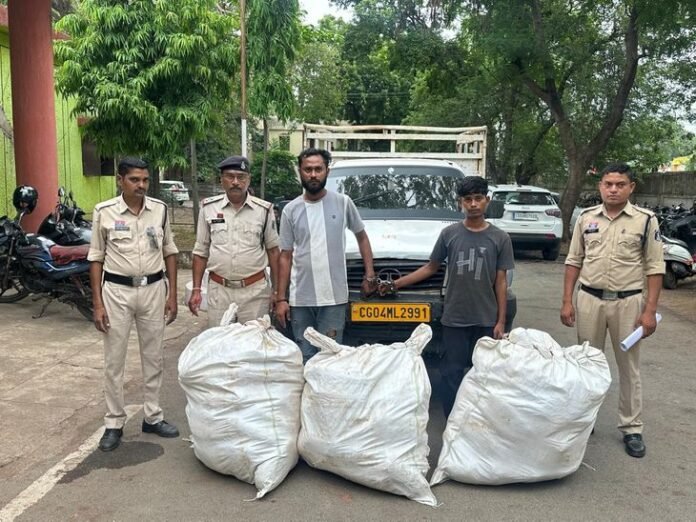 महासमुंद में 110 किलो गांजा के साथ दो तस्कर गिरफ्तार:  ट्रक के चेंबर में छिपाकर ओडिशा से ला रहे थे,साढ़े 16 लाख की ड्रग्स जब्त - Mahasamund News