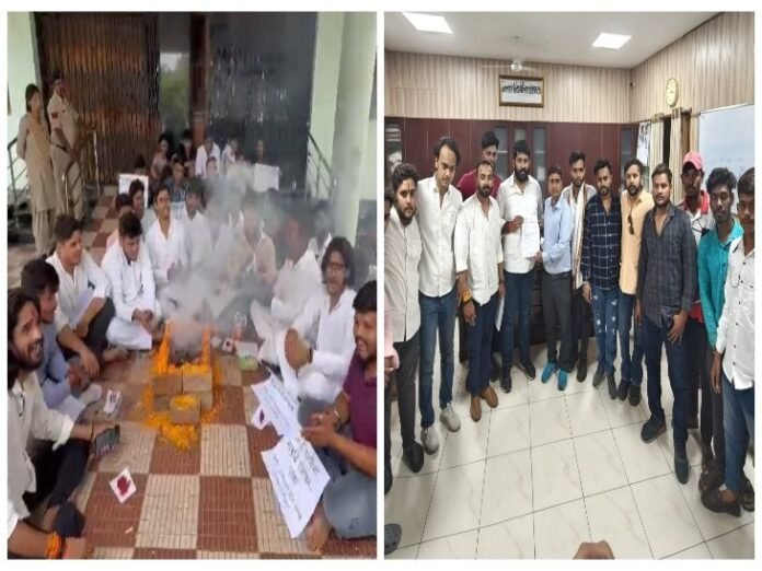 रायपुर में NSUI में दिखी गुटबाजी:  एक ही मुद्दों पर दो गुट का अलग-अलग प्रदर्शन, एक ने सौंपा ज्ञापन तो दूसरे ने किया सद्बुद्धि यज्ञ - Raipur News
