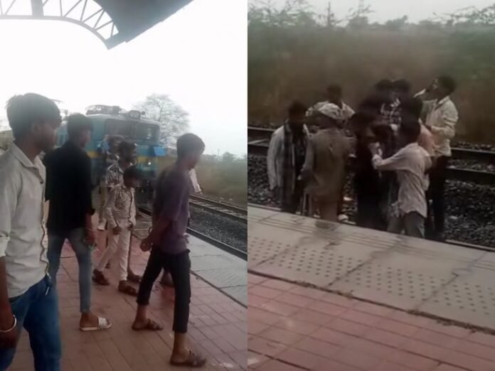 रील बनाने के लिए ट्रेन के आगे कूदे 8 युवक:  शिवपुरी के कोलारस में ट्रैक पर पहुंचे, स्टेशन मास्टर बोले- ट्रेन पहले ही रोक दी गई थी - Shivpuri News