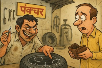 Gurugram Man Exposes Fraud at Petrol Pump Tyre Shop, Reveals ₹8,000 Loss | ​​​​​​​गुरुग्राम में पेट्रोल पंप पर टायर पंक्चर स्कैम: इन्वेस्टमेंट एक्सपर्ट बोला- 1 पंचर बनाने गया, चेक करते-करते 3 और छेद किए, ₹8 हजार गंवाए – gurugram News