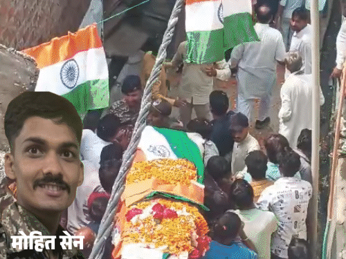 Martyred in an accident while on duty in Manipur | बहनों ने बिलखते हुए शहीद भाई को बांधी राखी: मणिपुर से शाजापुर पहुंची मोहित सेन की पार्थिव देह; मां को नहीं थी जानकारी, बेसुध हुईं – AKODIA News