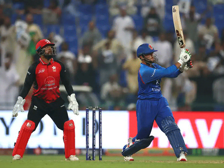 Umarzai is the fastest Afghan batsman to score fifty | उमरजई सबसे तेज फिफ्टी लगाने वाले अफगानी बैटर: एशिया कप की पहली बॉल पर अटल का चौका; हॉन्ग कॉन्ग ने 5 कैच छोड़े