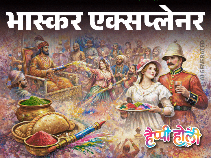 तुर्किये से आई ‘गुजिया’ होली का हिस्सा कैसे बनी:भांग, रंग और पिचकारी की भी अनोखी कहानी; ब्रिटिशर्स कैसे मनाते थे होली