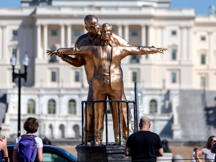 Trump-Epstein Statue King of World