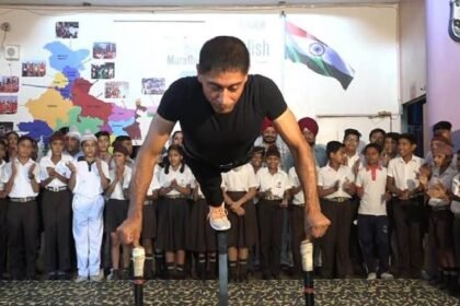 Vicky Deol of Kapurthala created a world record, Vicky Deol performing 64 push-ups in 40 seconds, 64 push-ups in 40 seconds, push-ups world record