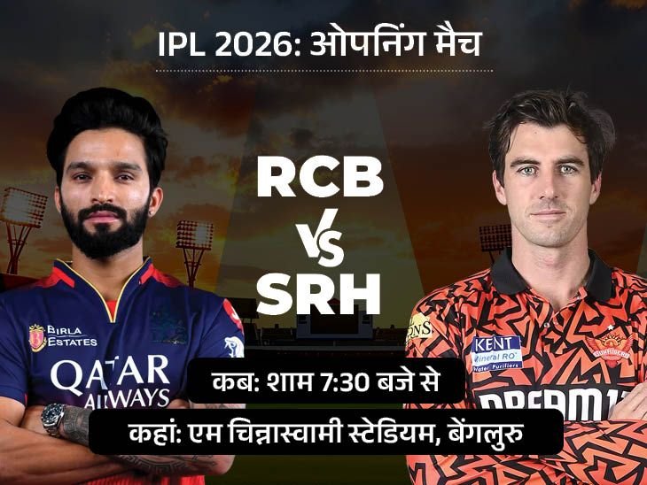 IPL के शुरुआती 20 मैच का शेड्यूल जारी:28 मार्च को बेंगलुरु में RCB-SRH का ओपनिंग मैच, विक्ट्री परेड में यहीं भगदड़ मची थी