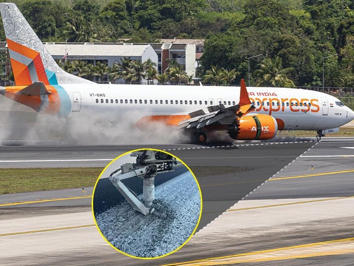 Air India Express Flight Hard Landing in Thailand Phuket, Nose Gear Broken All 133 Passengers Safe