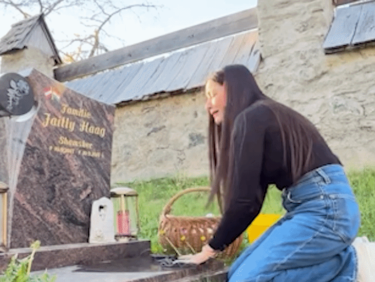 Celina jately cried in son”s grave in a heartbreaking video